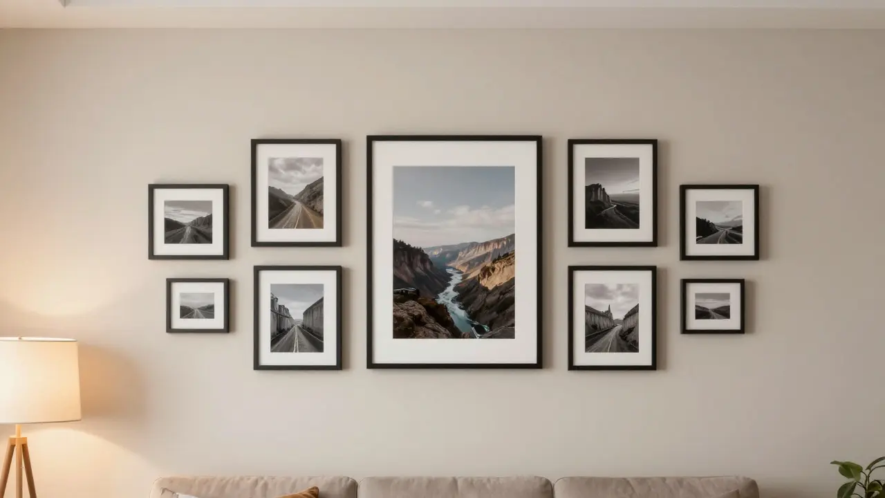 Mur de cadres : réussir des arrangements géométriques pour une décoration murale percutante