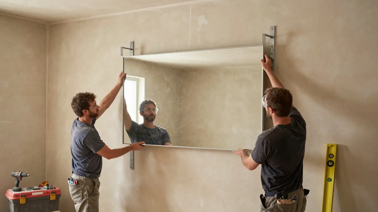 Sécurité de fixation : comment accrocher un grand miroir au mur sans risque