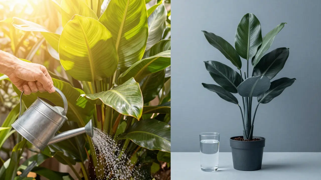 Comparaison visuelle entre l'arrosage estival abondant et l'arrosage hivernal réduit