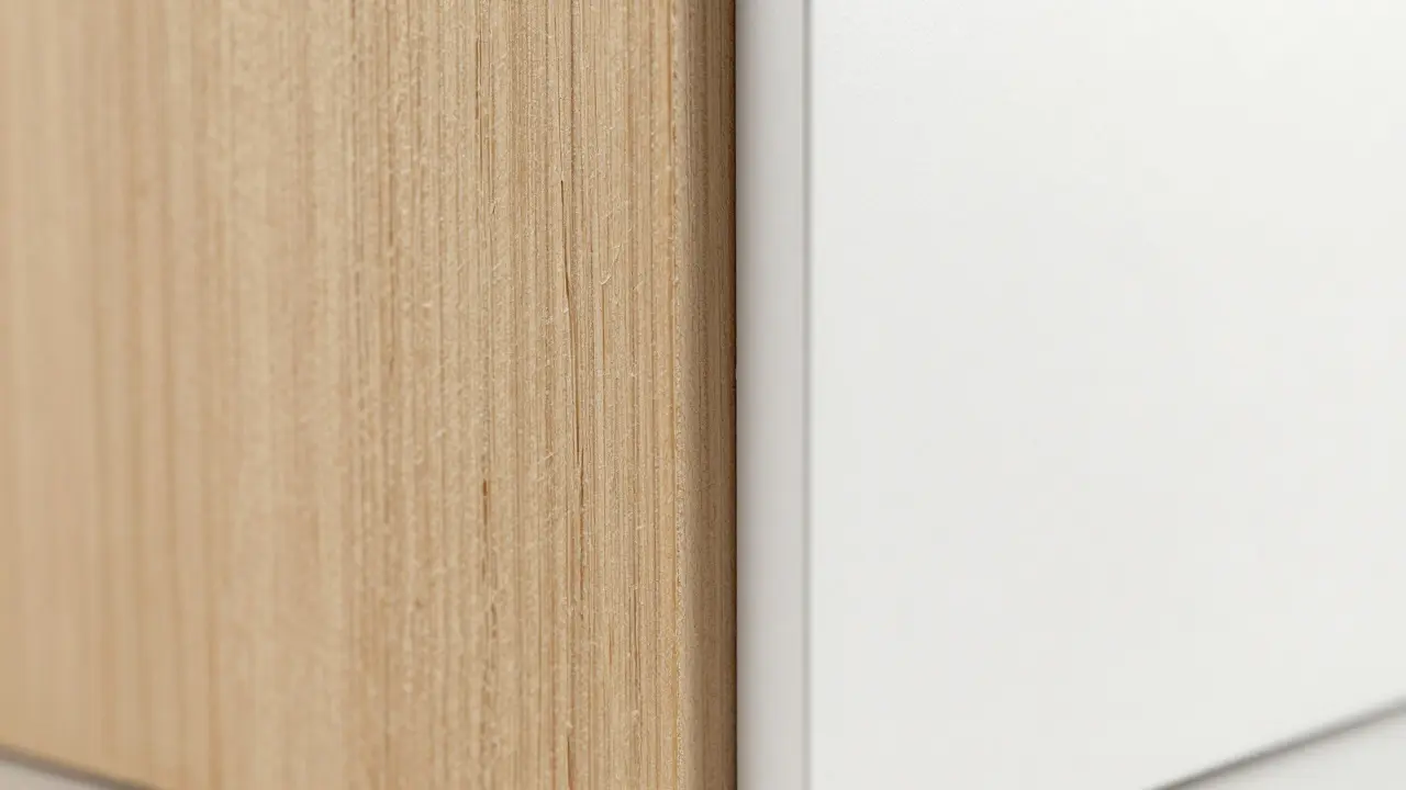 Gros plan comparatif entre un panneau 3D en bagasse de canne et un panneau en PVC