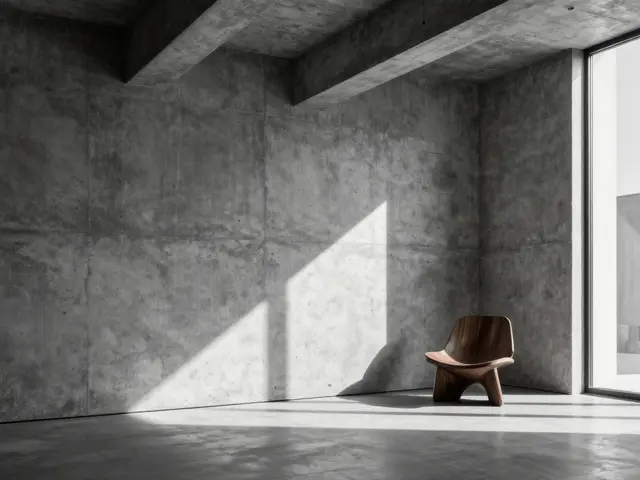 Style brutaliste intérieur : volumes massifs et textures minérales en 2026