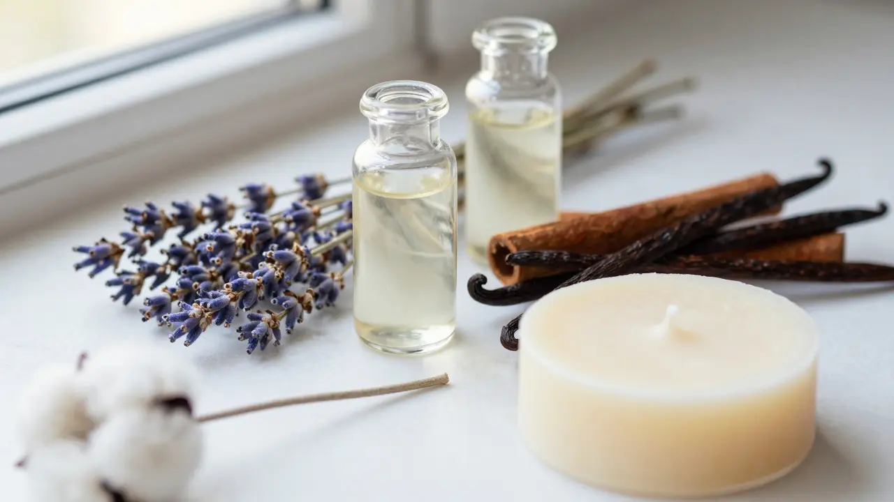 Ingrédients naturels comme cire de soja et épices pour bougies artisanales