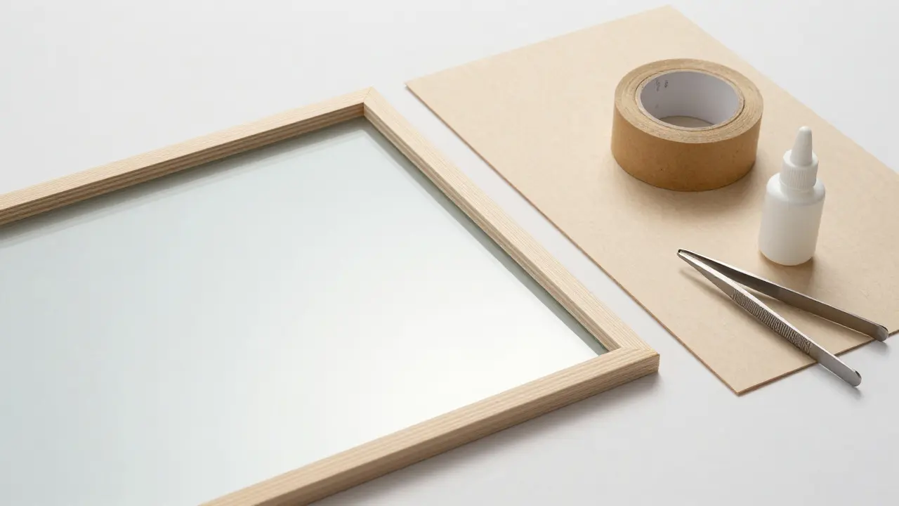 Technique pro : baguettes de balsa collées sur du verre optique