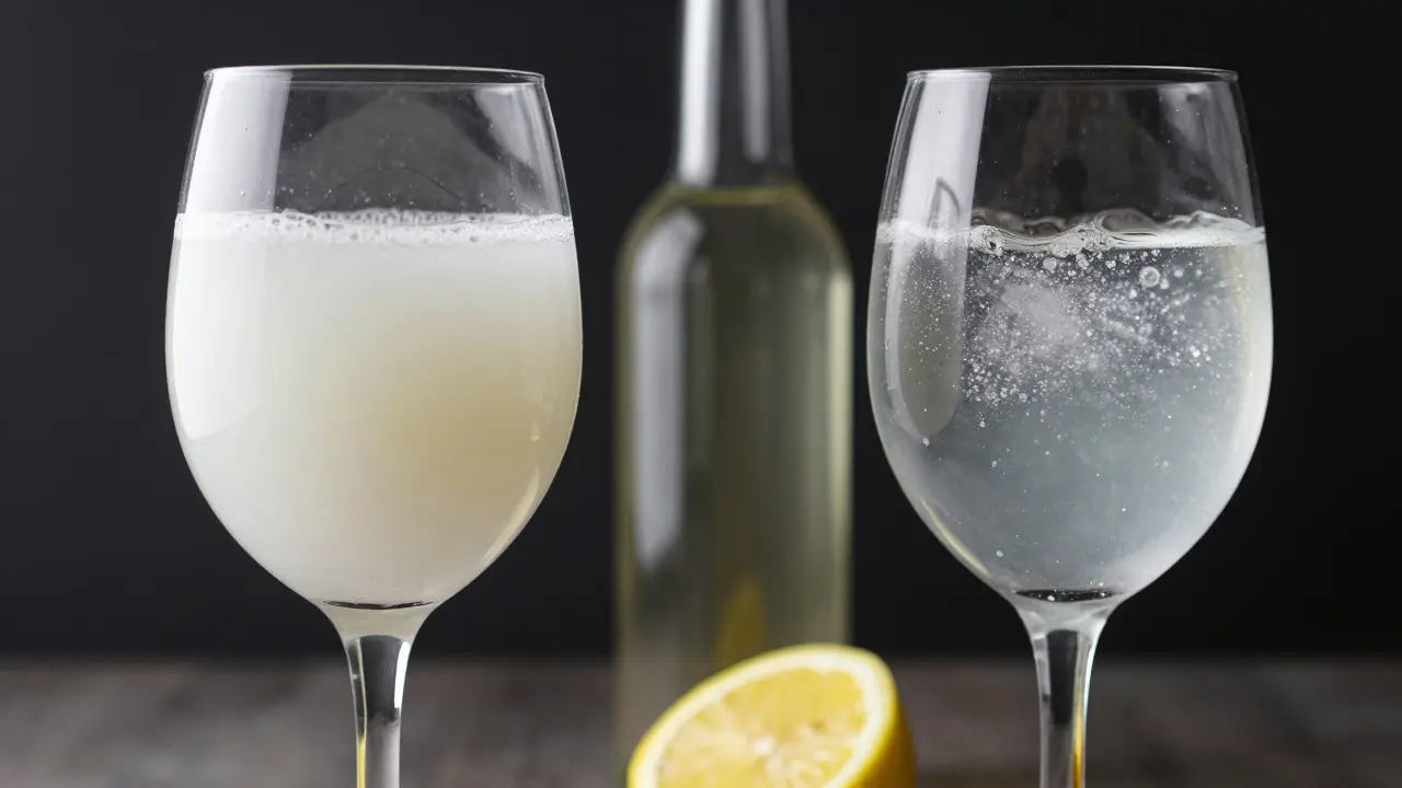 Comparaison visuelle : verre terni par le calcaire vs verre nettoyé brillant