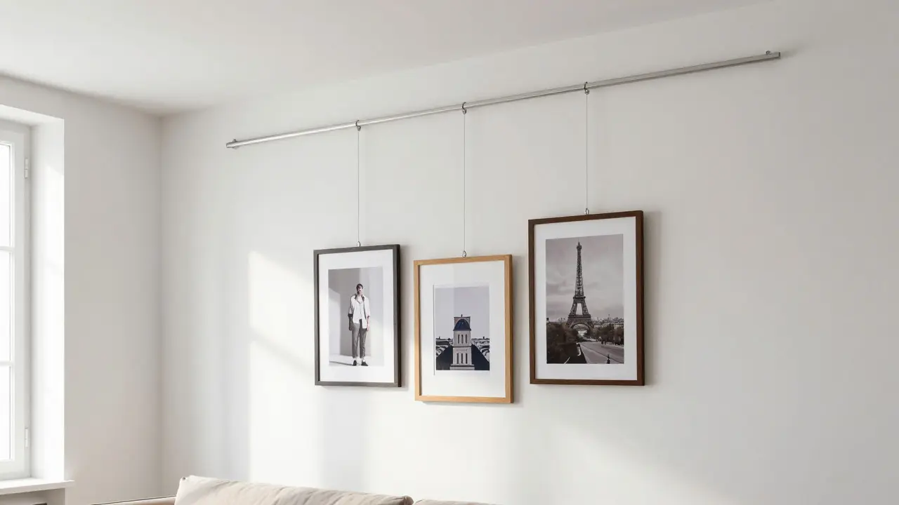 Rail de cimaise : guide complet pour accrocher vos tableaux sans percer les murs
