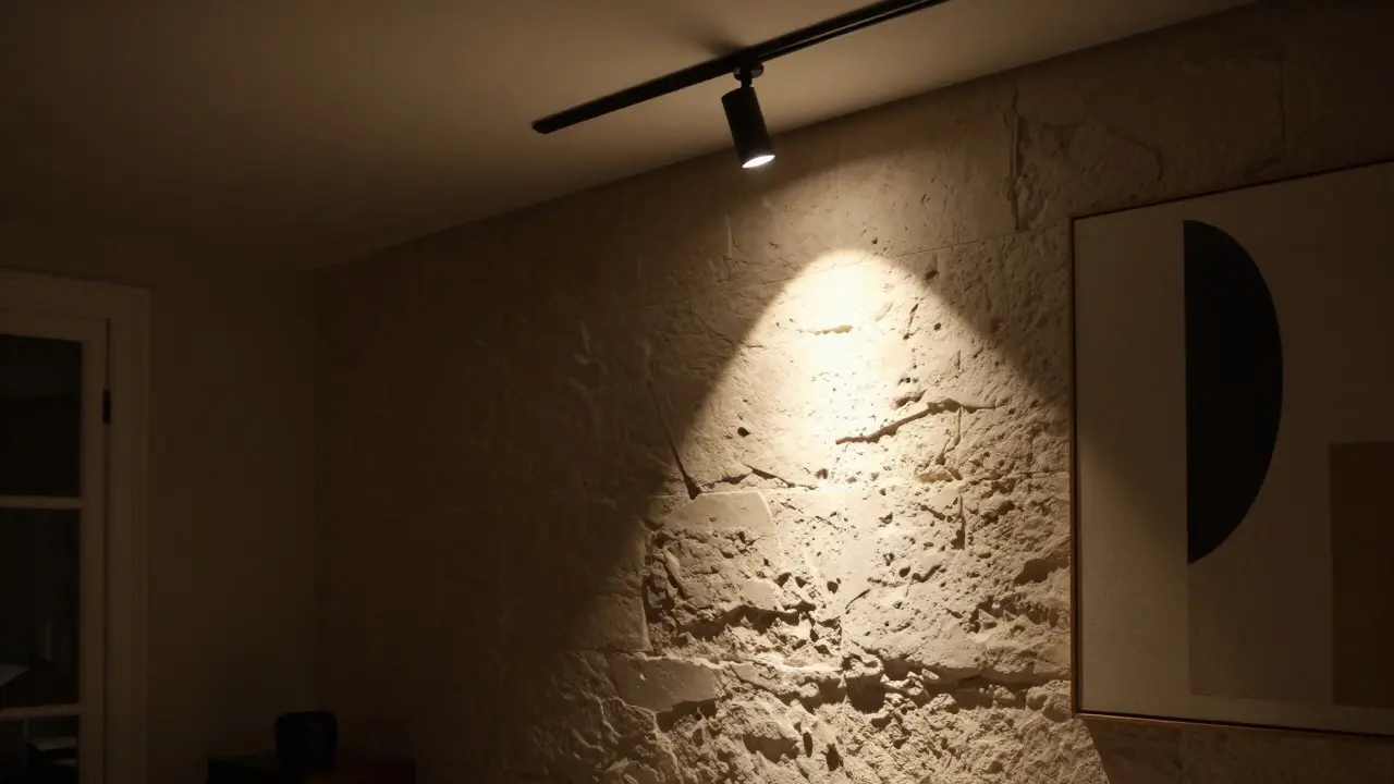 Spot directionnel mettant en valeur une œuvre d'art avec contraste