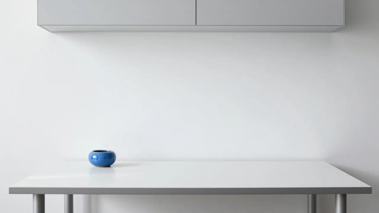 Bureau épuré blanc et gris favorisant la concentration