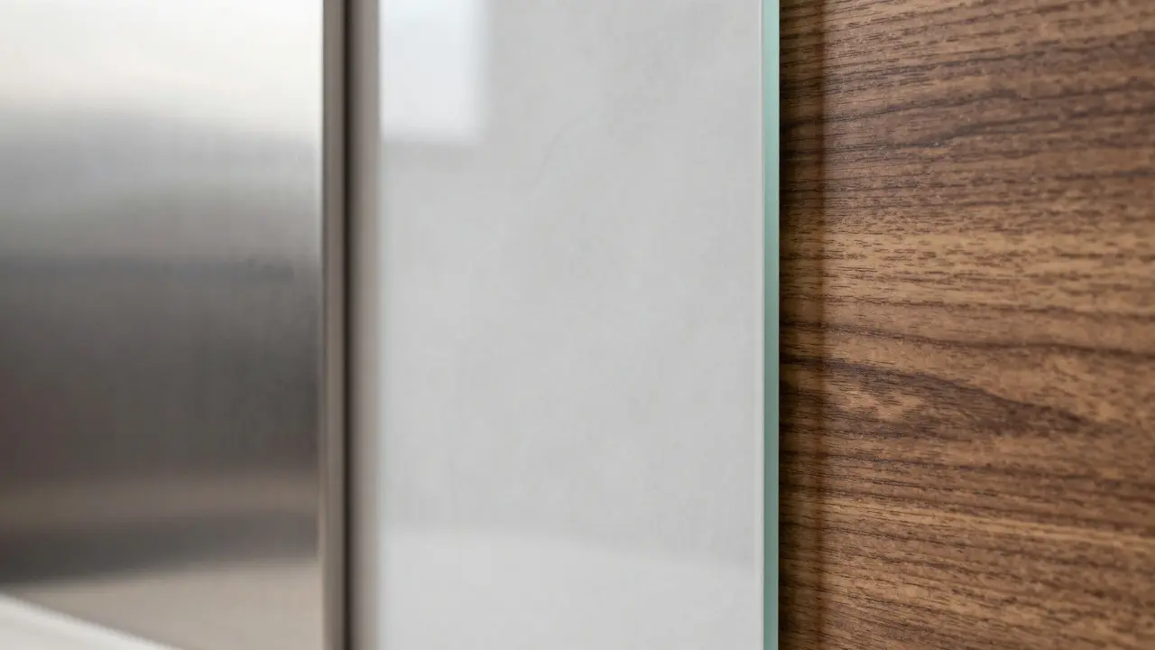 Comparaison visuelle de crédences en inox, verre et bois