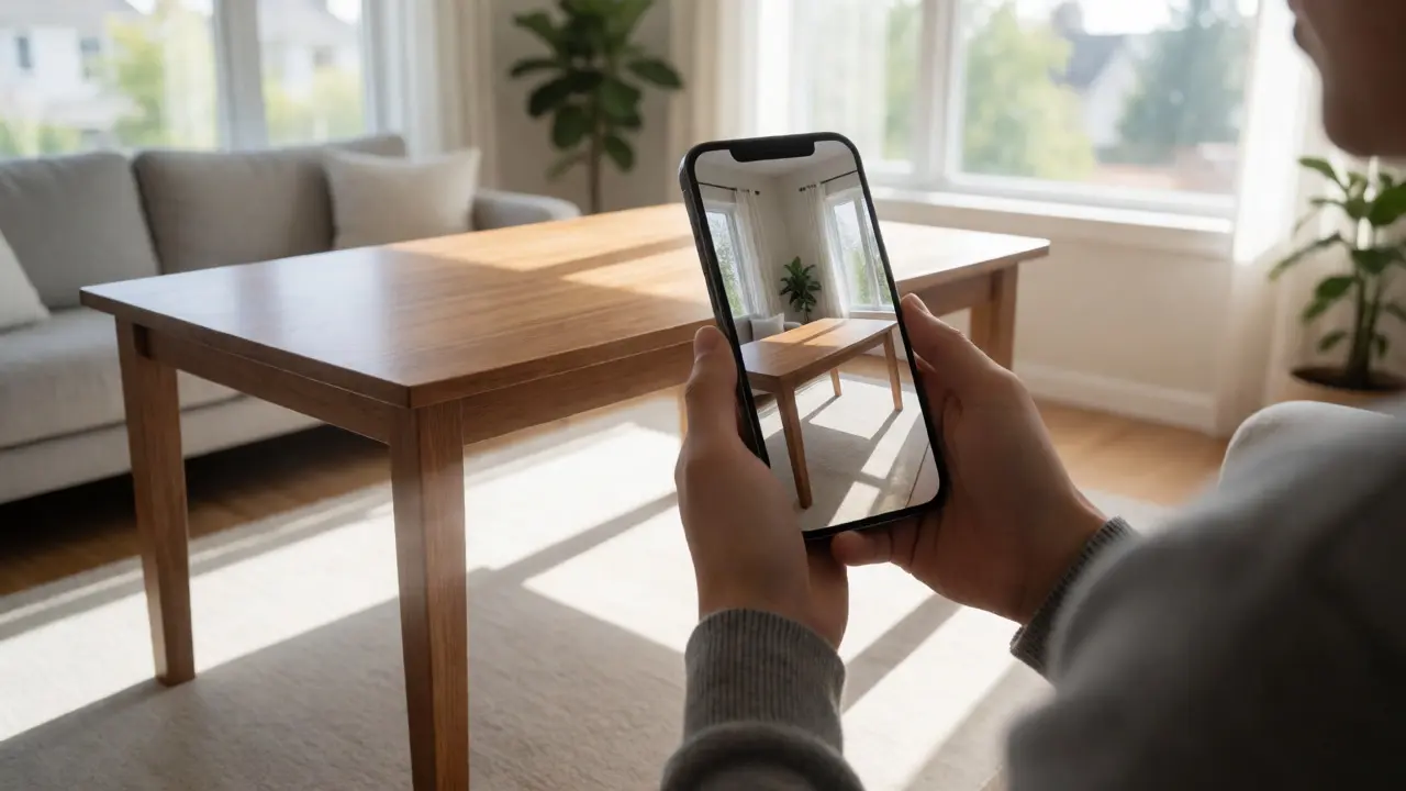 Utilisation de la réalité augmentée pour visualiser une table à manger virtuelle