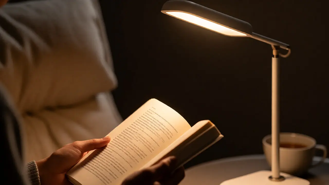 Lecture éclairée par une lampe chaude sans éblouissement sur les pages